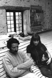 Dominique d'Acher et Jean Criton dans leur atelier du Morvan 1970